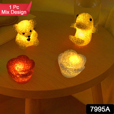 7995a Mix Design Multi Shape Small Light Lamps Led Shape Crystal Night Light Lamp (1 Pc )