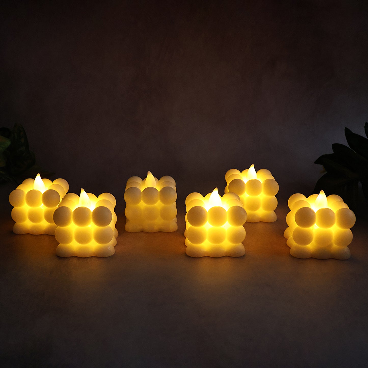Decorative Led Bubble Candles (6 Pc  Set)