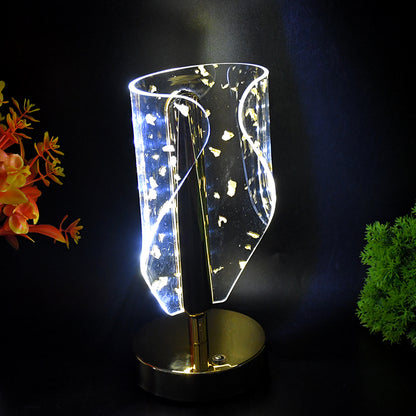 Luxury Golden Leaf Design Crystal Table Lamp (1 Pc)