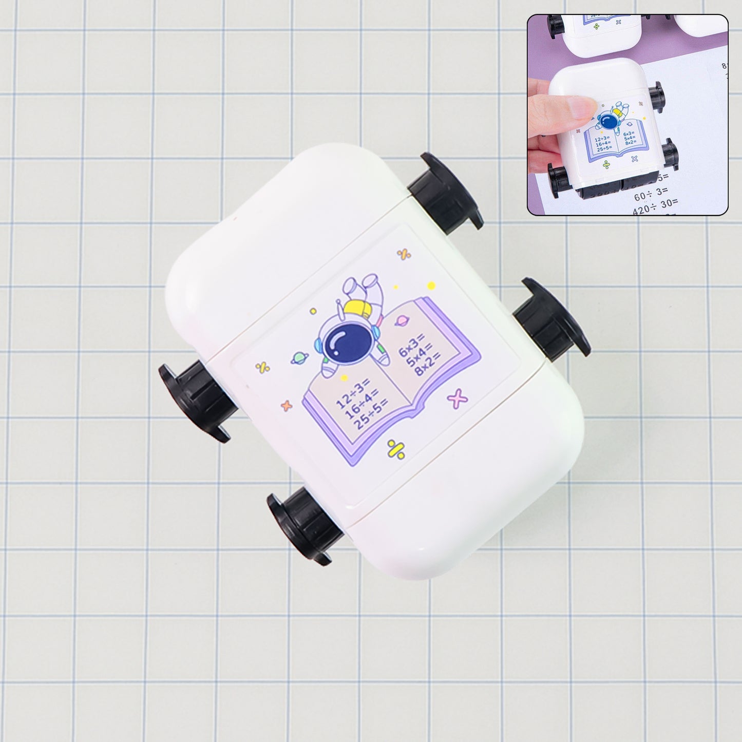 Kids Educational Automatic Math Problem Rolling Stamp (1 Pc)