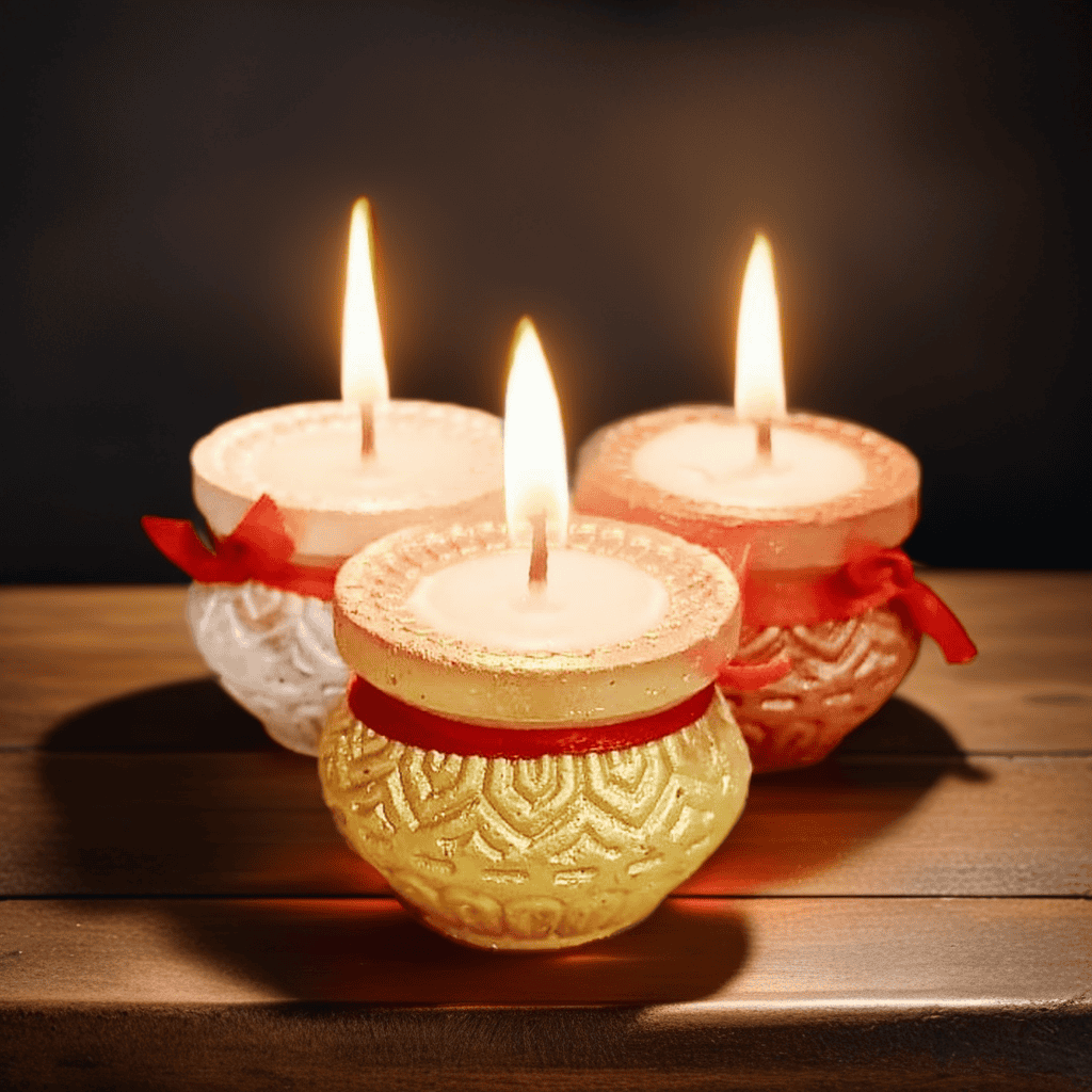 *Wax Filled* Diyas-Matki -Multi-Colour - Set of 6