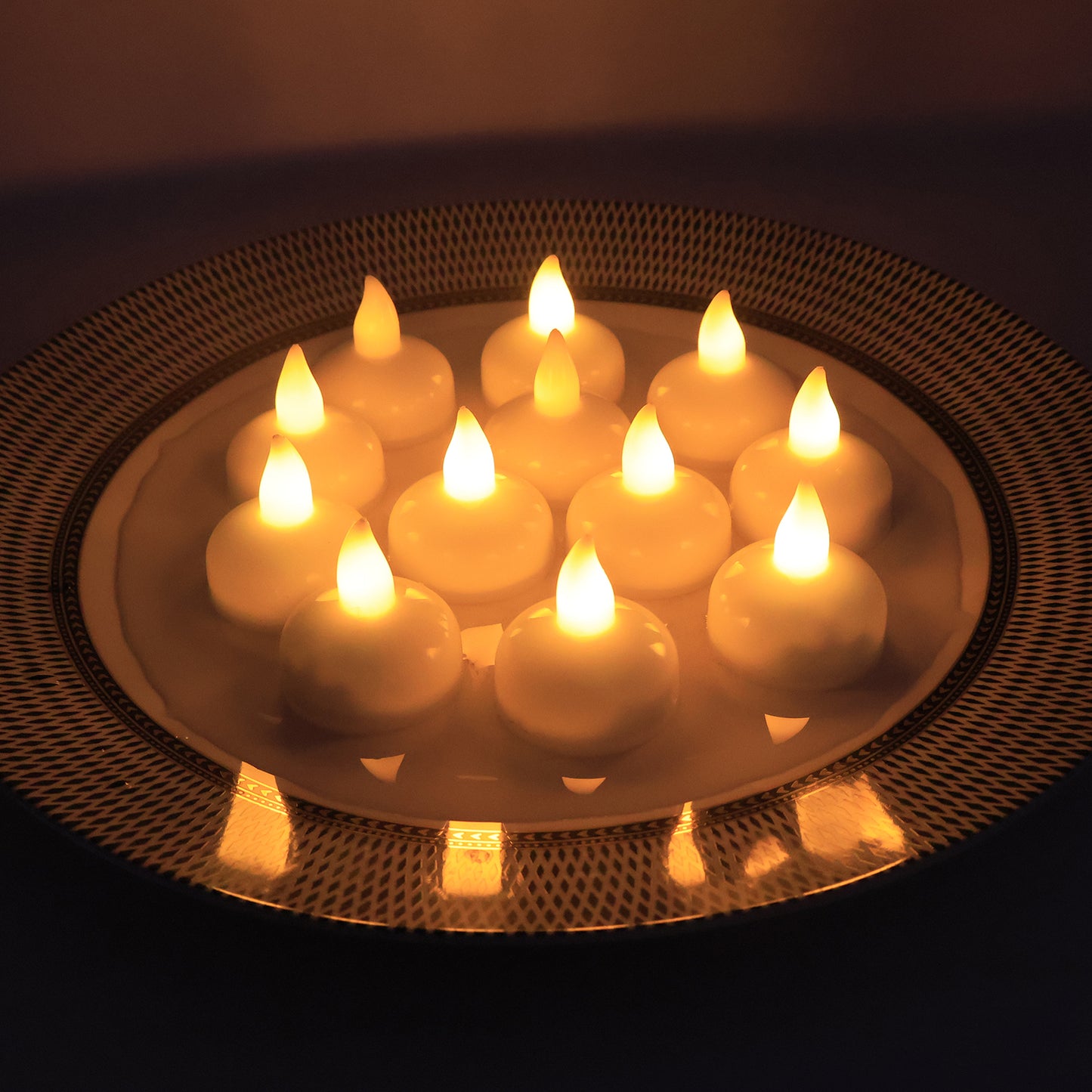 Led Floating Smokeless Candles (12 Pc)