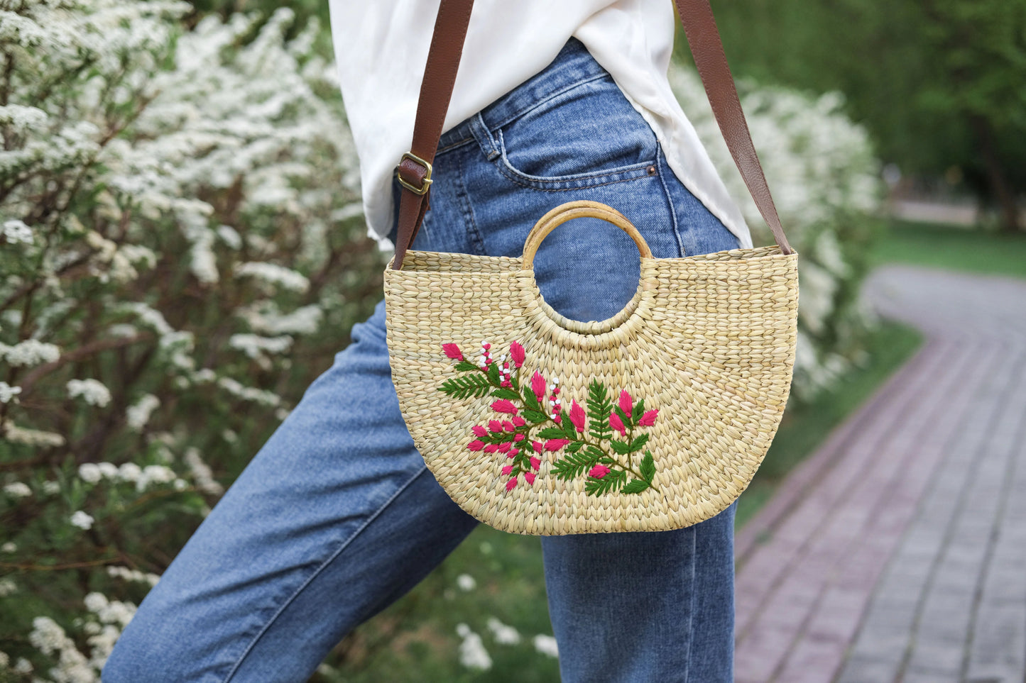 Nature Nest Shopper Handwoven Embroidered Handbag