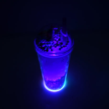 6883 Sipper Bottle With Straw Led Glow Light  For Kidstumbler With Strawvacuum Flasksipper Plastic Tumblersipper Bottle With Straw (Pack Of 1)