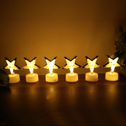 Decorative Star Shaped Flameless Led Candles (12 Pc)