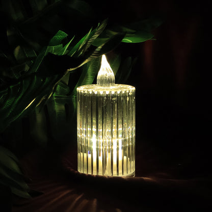 Premium Crystal Effect Led Flameless Candle Lights (5 Pc)