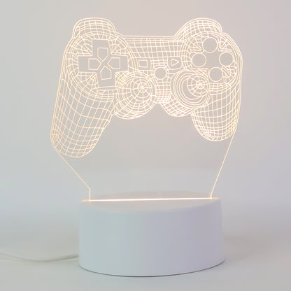 3d Acrylic Led Night Lamp  Game Controller Shape Decorative Light For Gamers (1 Pc)