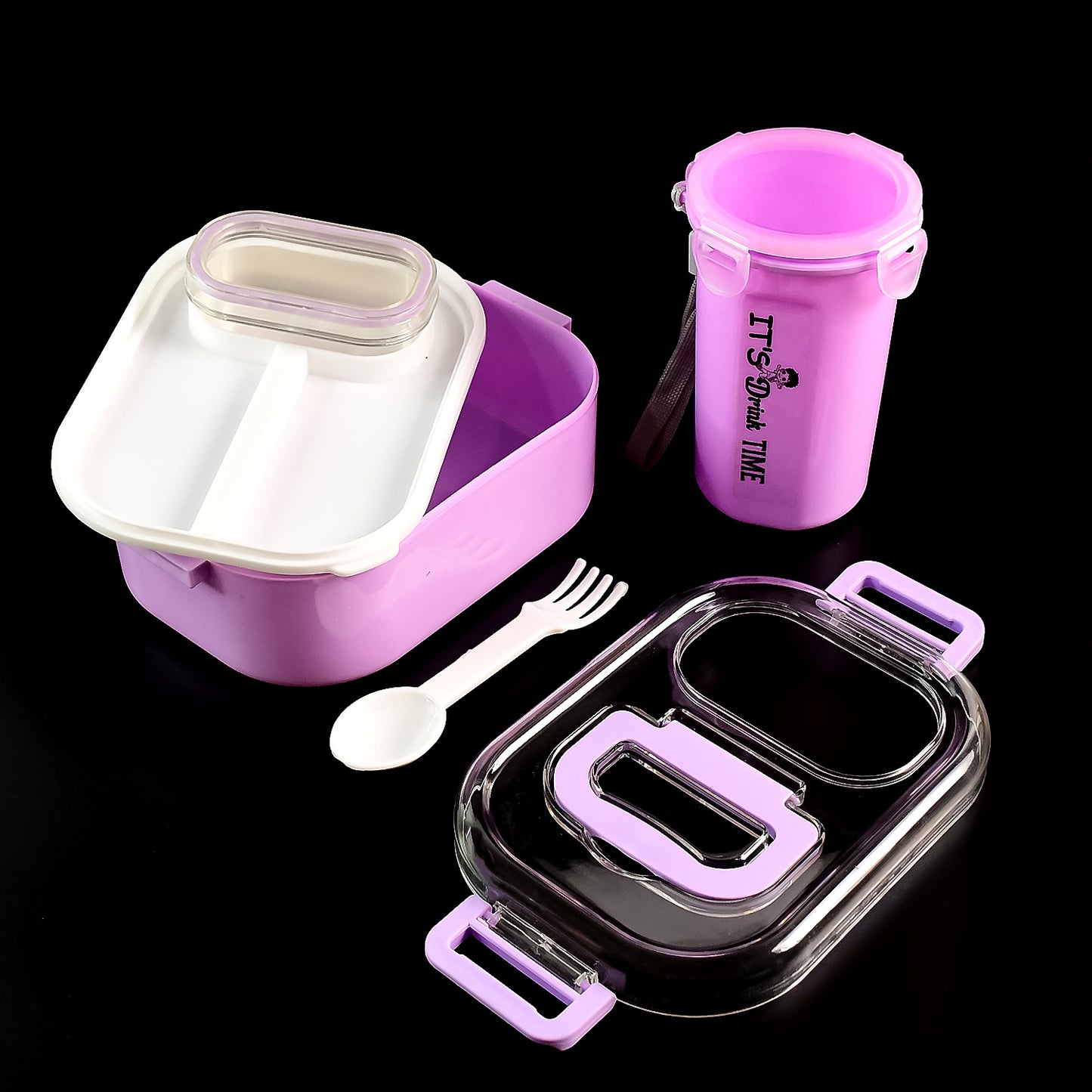 Multi-functional 1 Set Leakproof Lunch Box With Cutlery  Tumbler