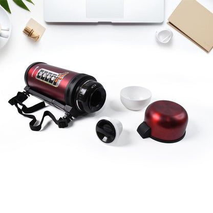 13039 Liter Stainless Steel Water Bottle With Straw Strap  Handle  Vacuum Insulated Thermos Flask Double-walled Coffee Thermos Flask Leak-proof Water Bottle For Sports Fitness Gym (1500ml)