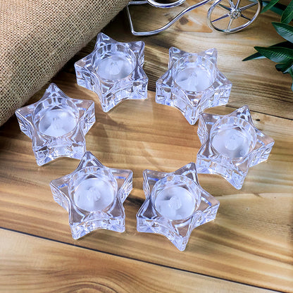 Flameless Star-shaped Led Candles (6 Pc  Set)