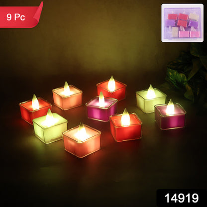 Led Flameless Decorative Tealight Candles - (9 Pc  Set)