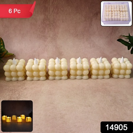 Decorative Led Bubble Candles (6 Pc  Set)