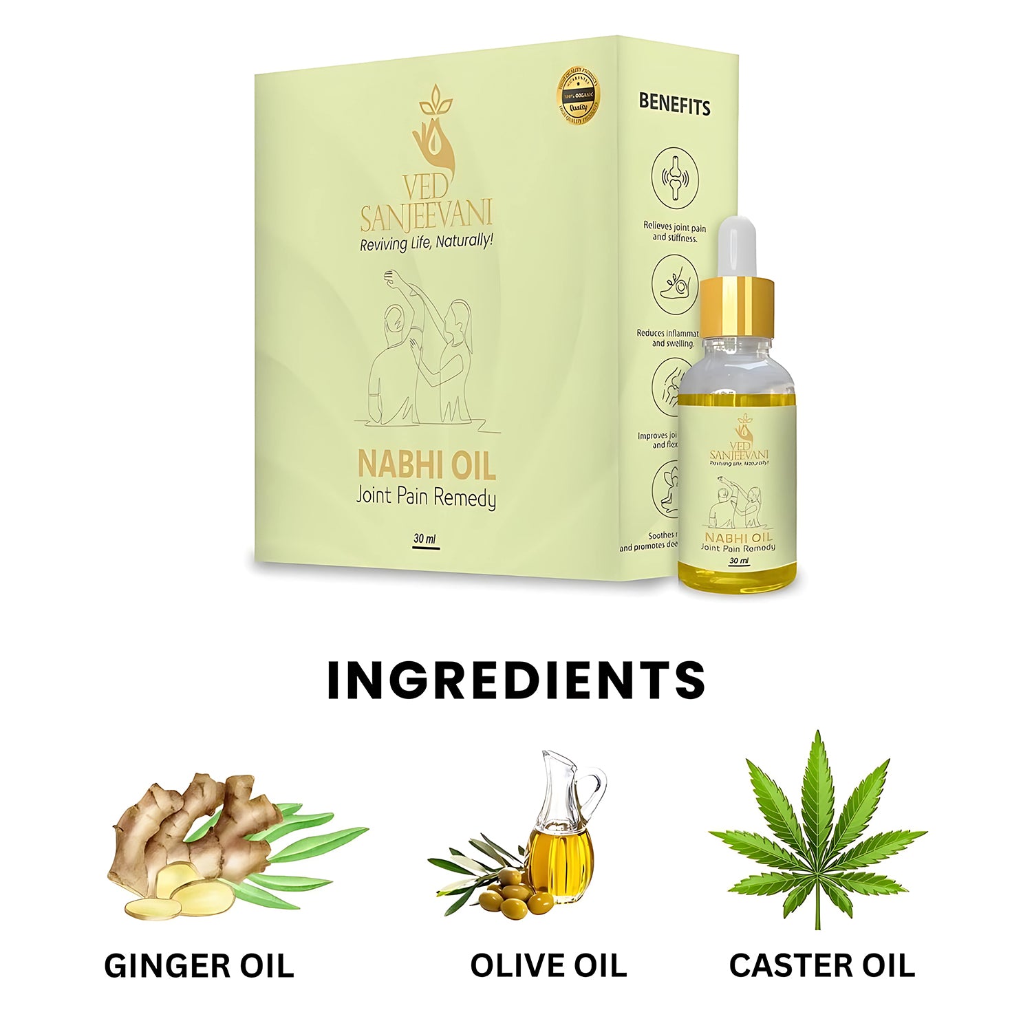 Ved Sanjeevani Nabhi Oil For Joint Pain Relief (30ml  1 Pc)