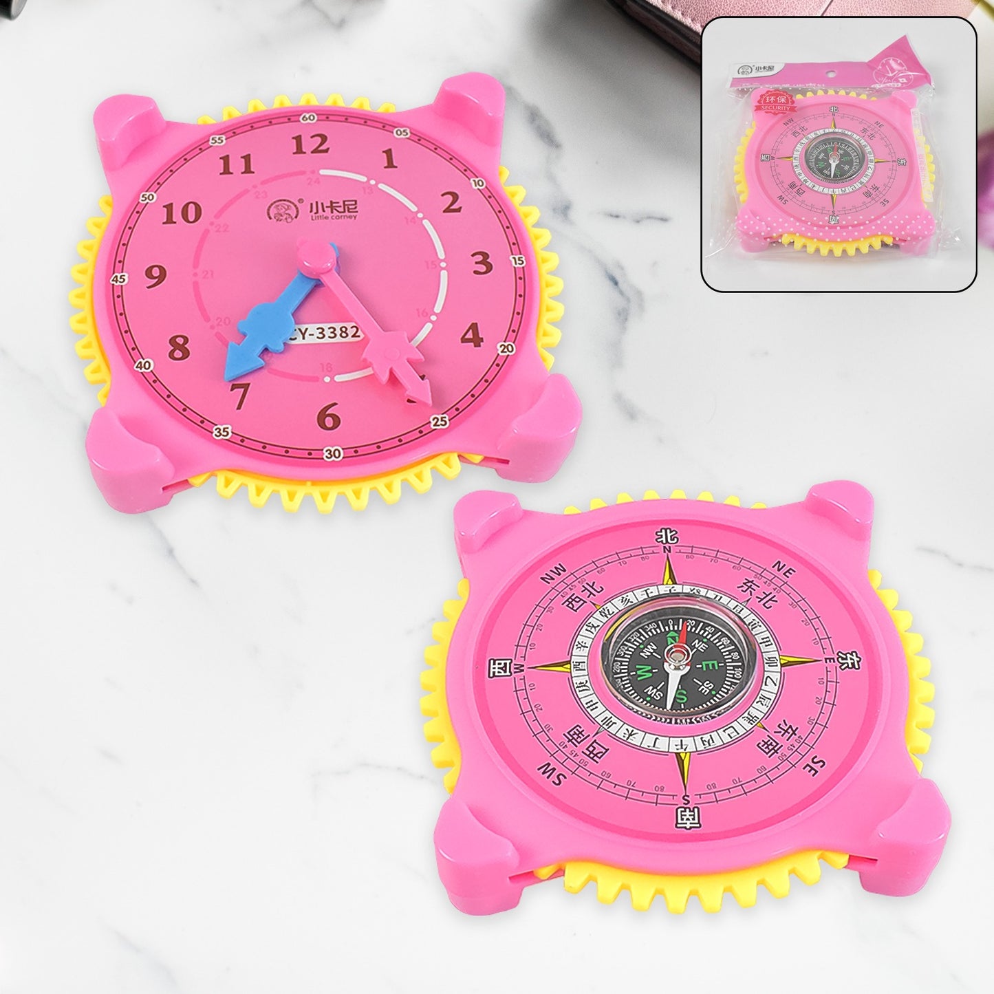2-in-1 Navigation  Direction North-south Compass With Clock (1 Pc)