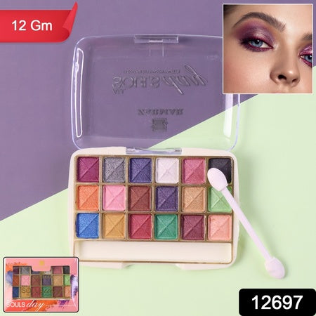 Premium 18-color Shimmer Eyeshadow Palette (12 Gm  1 Pc)