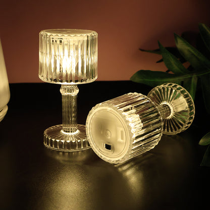 Set Of 6 Led Crystal-effect Table Lamps