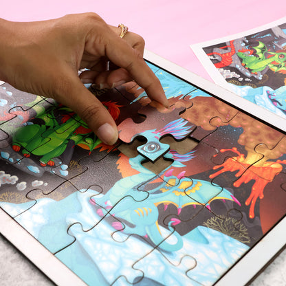 Educational Wooden Jigsaw Puzzle Board - (Mix Design  1 Pc)