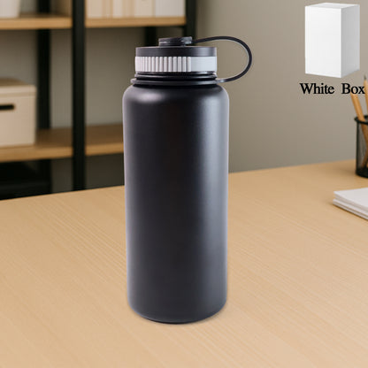 Black Stainless Steel Double Wall Vacuum-insulated Drink Water Bottle (1000 Ml)