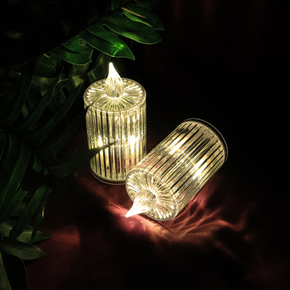 Premium Crystal Effect Led Flameless Candle Lights (5 Pc)