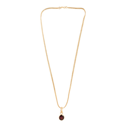 Hessonite/Gomed Pendant Panchdhatu  with chain  Lab Certified  Natural Gemstone for Men and Women