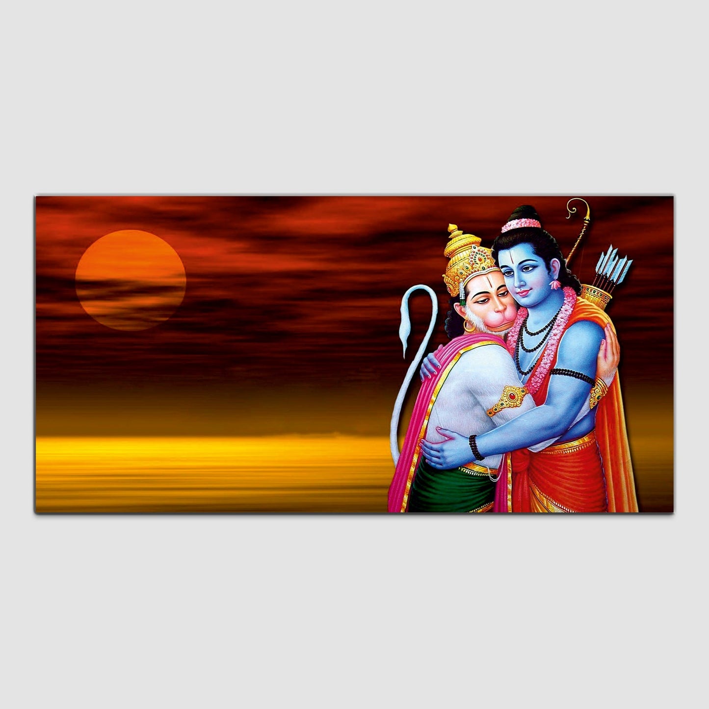 Shree Ram Hanuman Canvas Wall Art Painting