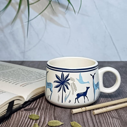 HANDICRAFTS Ceramic Tea Cup Set of 6 (120 Milliliter Each)