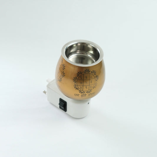 Dhan Vridhi Yantra Aroma Burner Set (Electric Burner)- with four different fragrant oil (5ml)