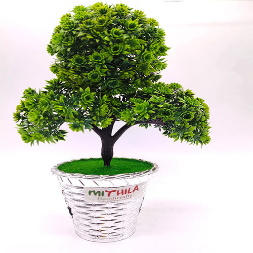 Interior Home Decor set of 2 Artificial Plant with Plastic Pot and Cute  for Home, Office, Garden Decoration