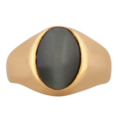 CAT'S EYE LEHSUNIYA Ring Panchdhatu Lab Certified ADJUSTABLE RING