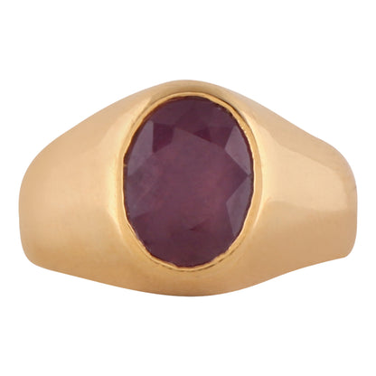 Ruby(Manikya) Panchdhatu Ring Lab certified ADJUSTABLE RING