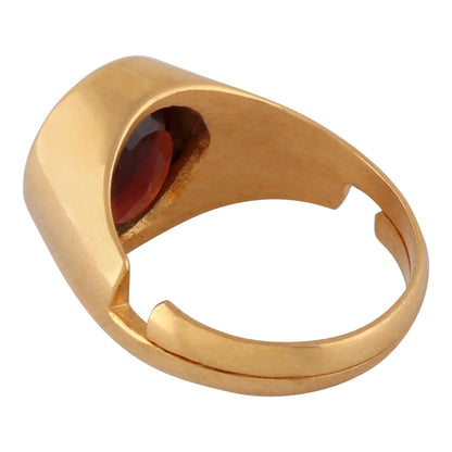 Hessonite (Gomed) Panchdhatu Ring  Lab certified ADJUSTABLE RING