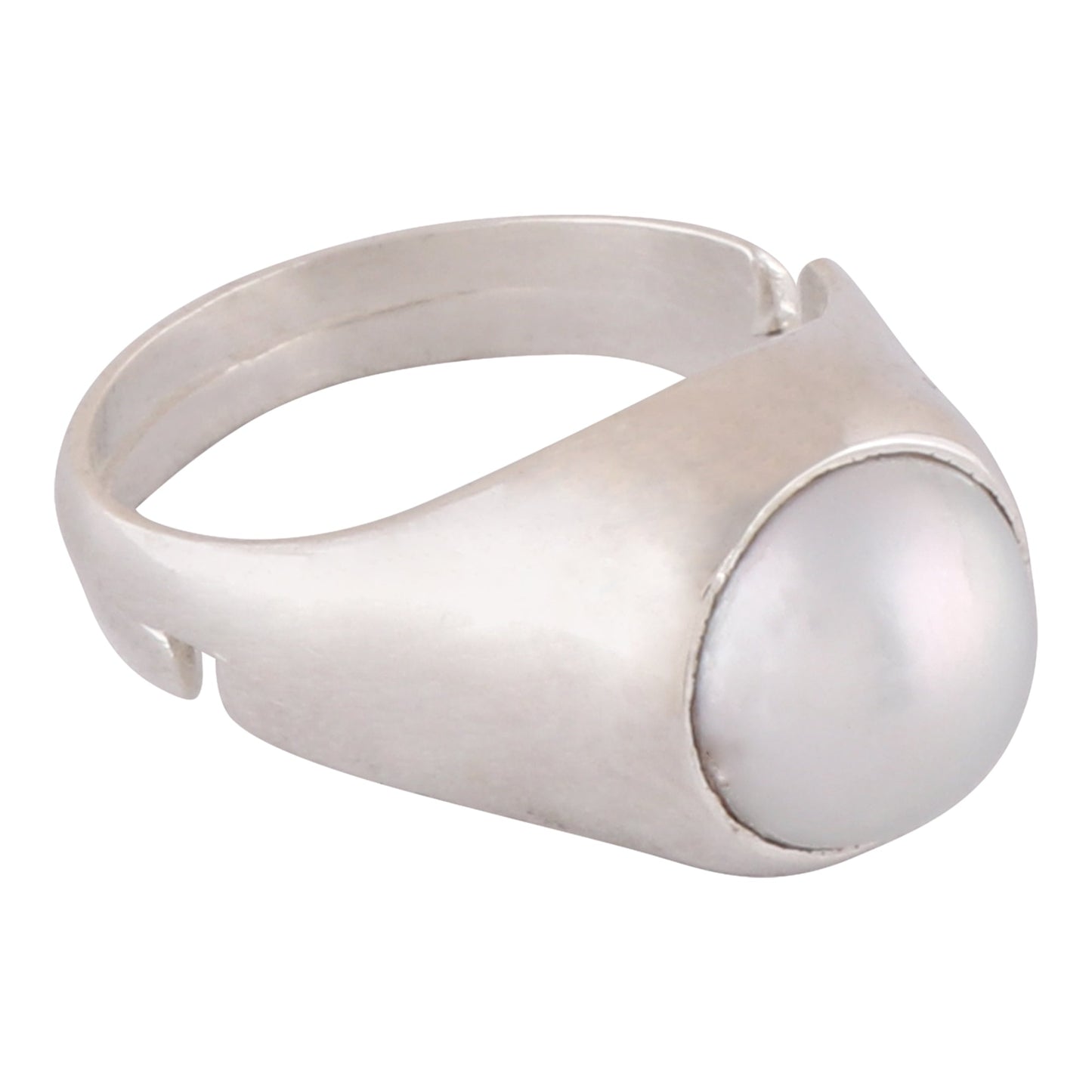 Pearl(Moti)  Sterling Silver (92.5% Purity) Ring Lab certified ADJUSTABLE RING