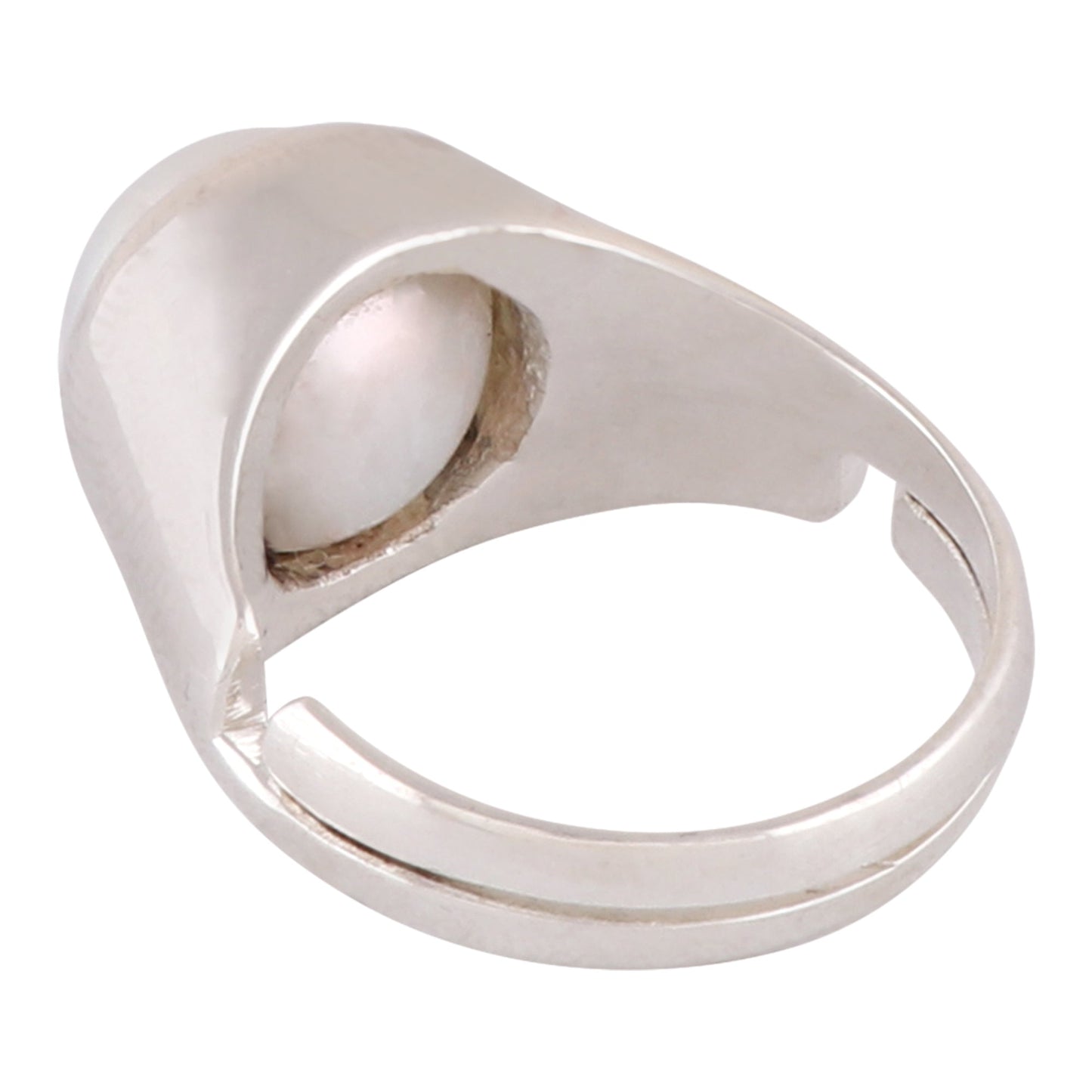 Pearl(Moti)  Sterling Silver (92.5% Purity) Ring Lab certified ADJUSTABLE RING