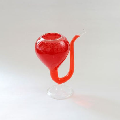 Borosilicate Heart Goblet with built-in straw (300 ml)