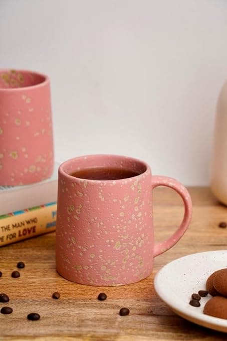 HANDICRAFTS Shine Coffee Mug, Ceramic Tea Mugs, Microwave Safe Coffee Mugs, Ceramic Tea Cups (280 ml Each)